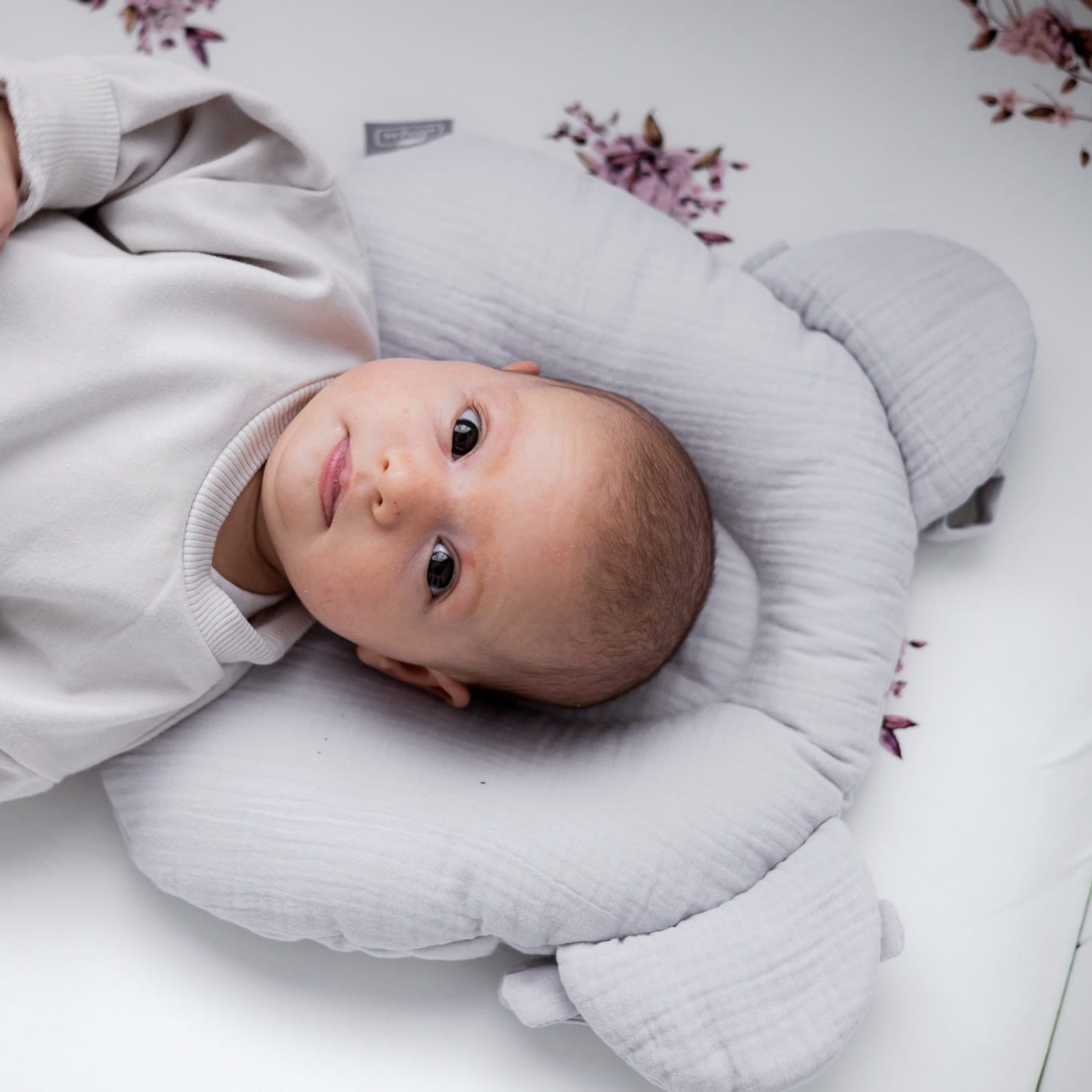 Sleepee, Poduszka muślinowa z wgłębieniem na główkę  Grey