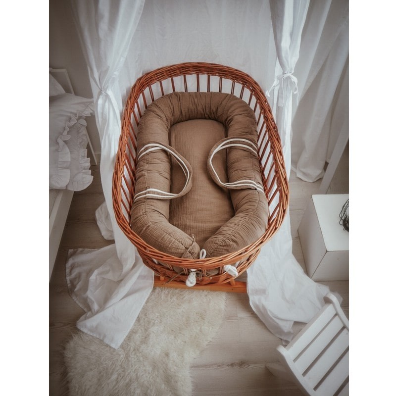 Hi Little One Kosz Mojżesza Wiklinowy Organic ze stelażem