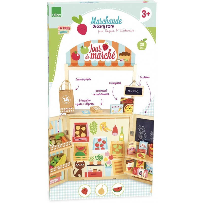 Vilac, Duży stragan drewniany do zabawy w sklep