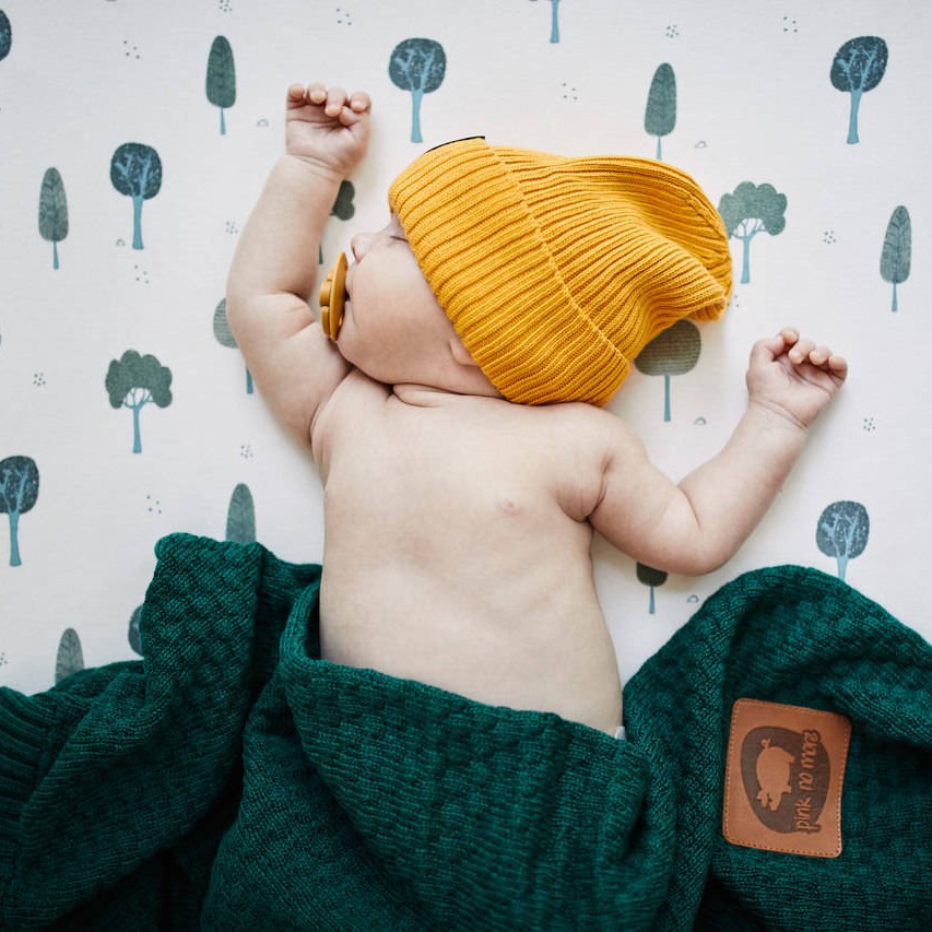 Pink no more Koc z merino Cosy Green 60x80cm