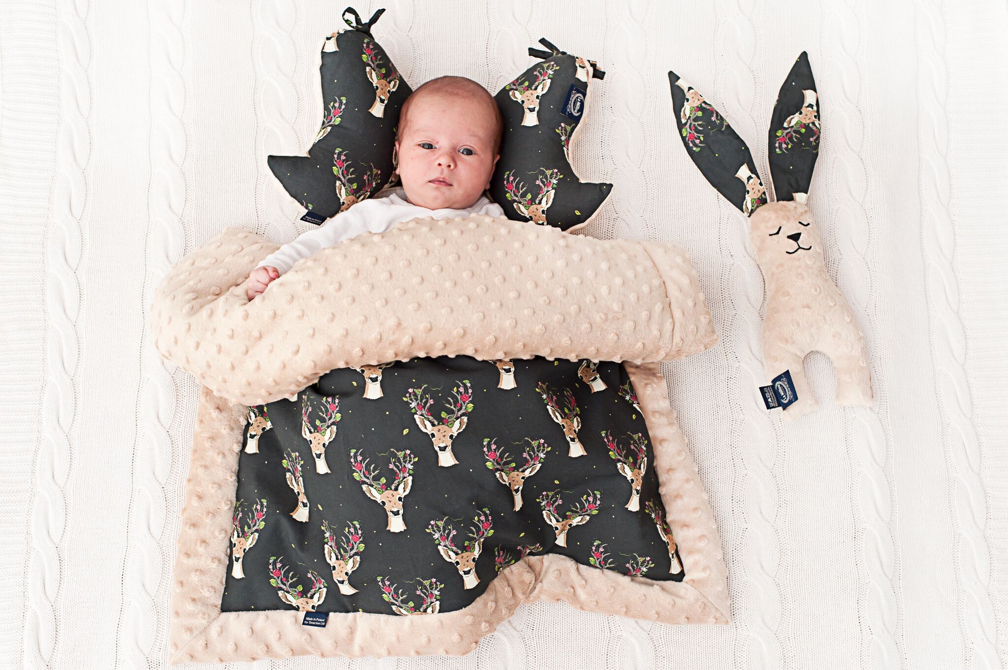 La Millou Kocyk niemowlaka Oh my deer Latte 0+