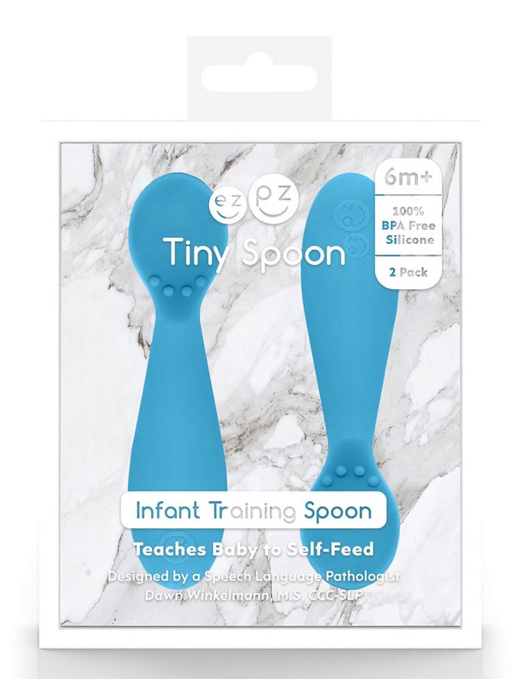EZPZ Silikonowa łyżeczka Tiny Spoon 2 szt. pastelowa zieleń 6m+