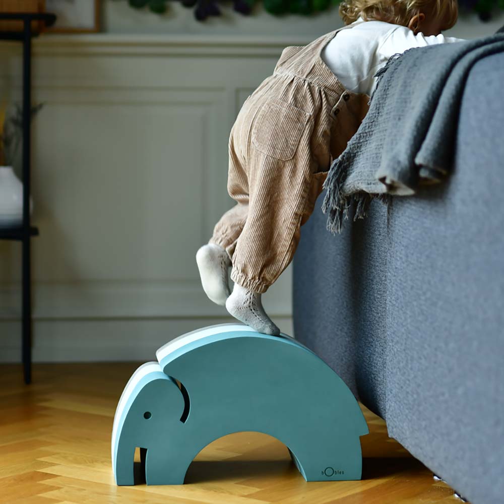 Zabawka ruchowa wspierająca sensorykę i motorykę Słoń bObles M Green haze