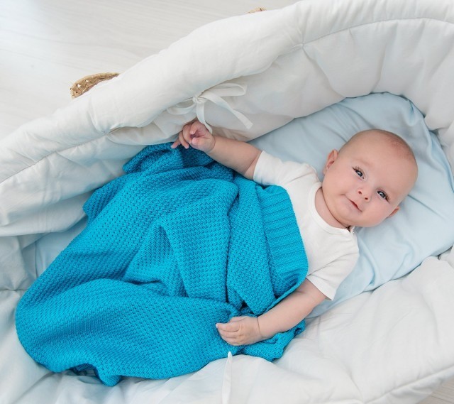 Lullalove Kocyk Bambusowy Turkusowy 80x100cm