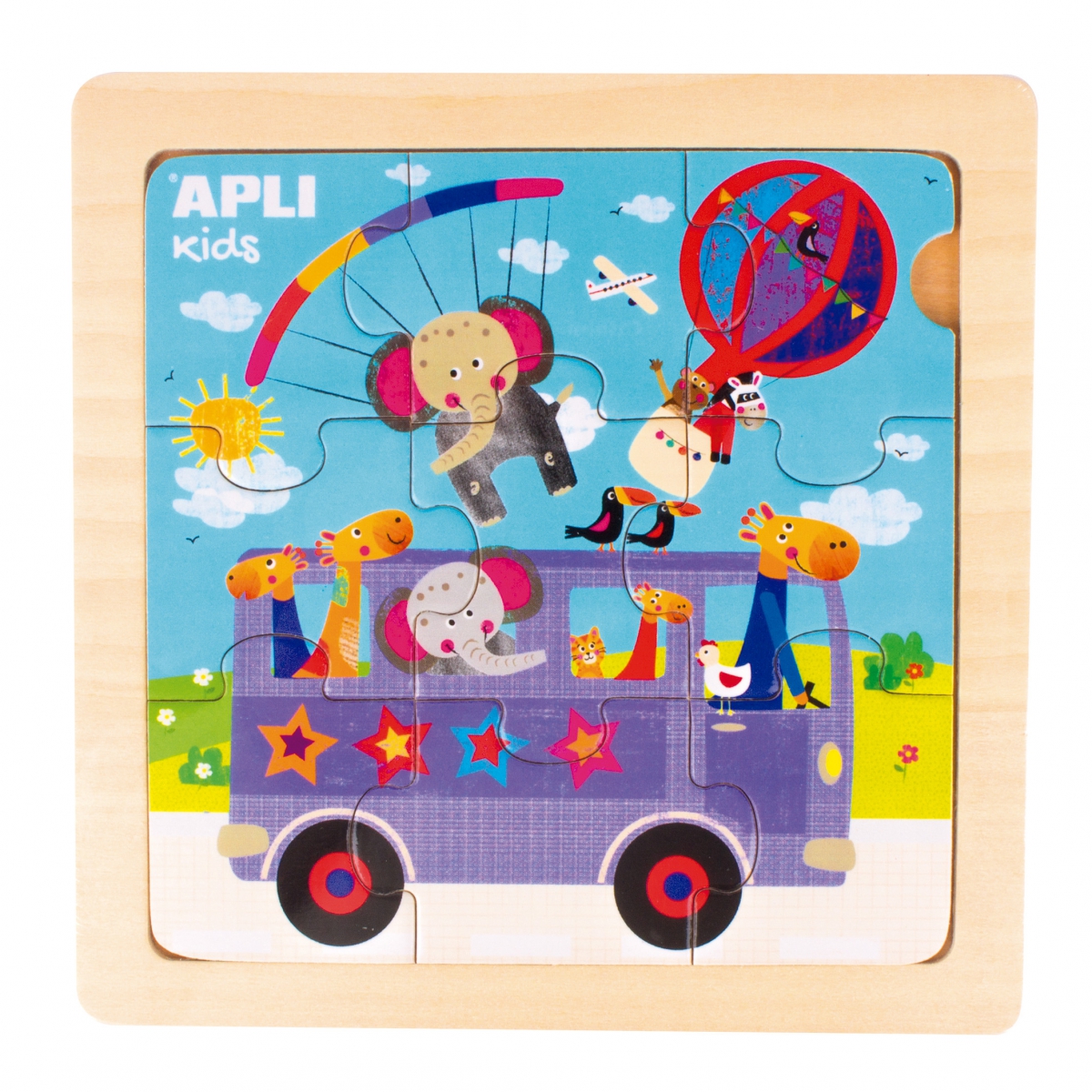 Apli Kids Drewniane Puzzle Autobus 3+