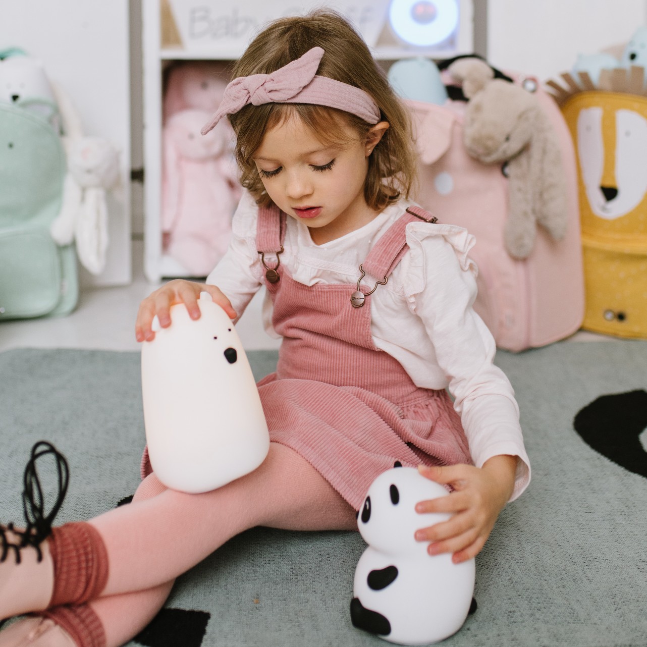 Rabbit&Friends Lampka Miś Duży Biały 0+ | LED