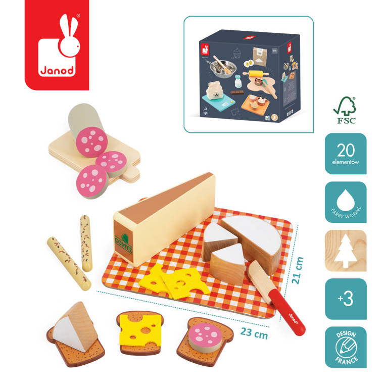 Janod Zestaw Francuski Aperitif Deska Serów 3+