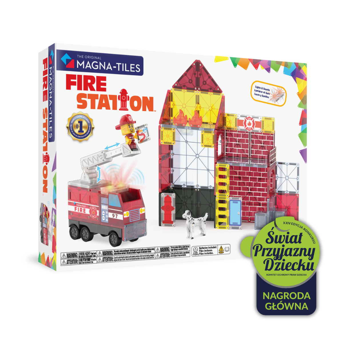 Magna-Tiles Klocki Magnetyczne Stacja Strażacka 50el 3+