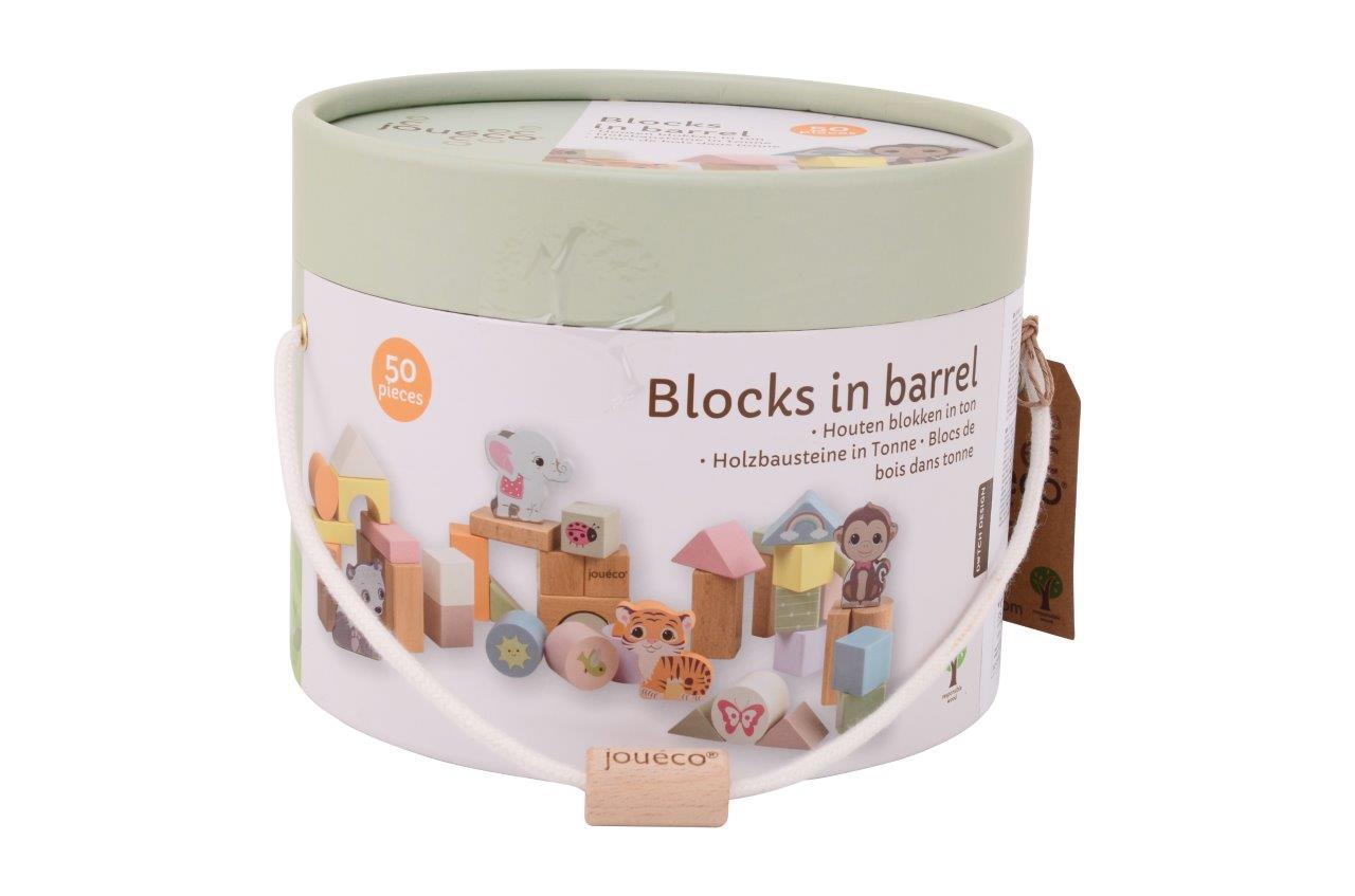 Joueco Drewniane Klocki The Wildies Family 50 el. 12m+