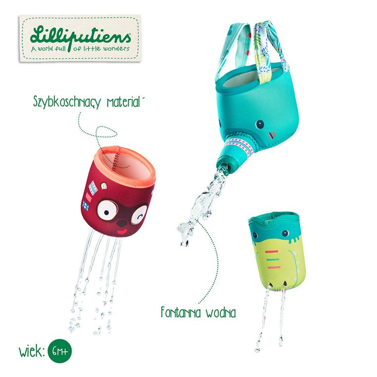 Lilliputiens, 3 kubeczki do kąpieli Dżungla 6 m+