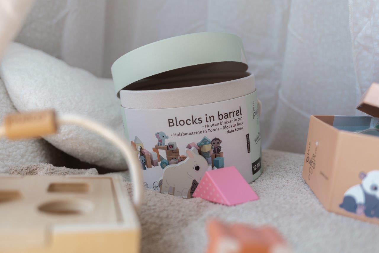 Joueco Drewniane Klocki The Wildies Family 50 el. 12m+