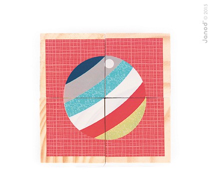 Janod Klocki Puzzle 6w1 Pierwsze słowa 18m+