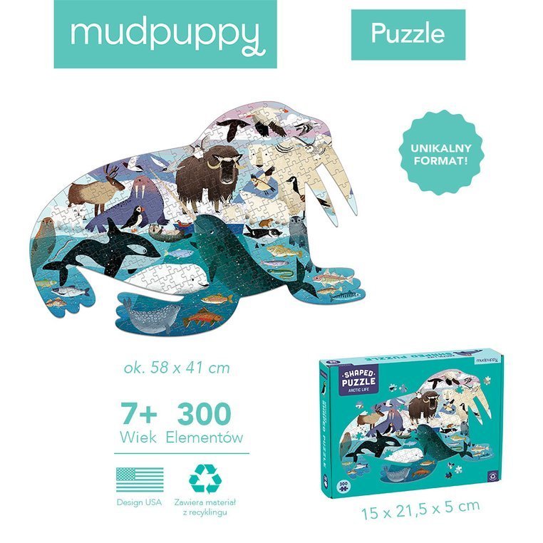 Mudpuppy, Puzzle konturowe mors Arktyka 300 elementów 7+