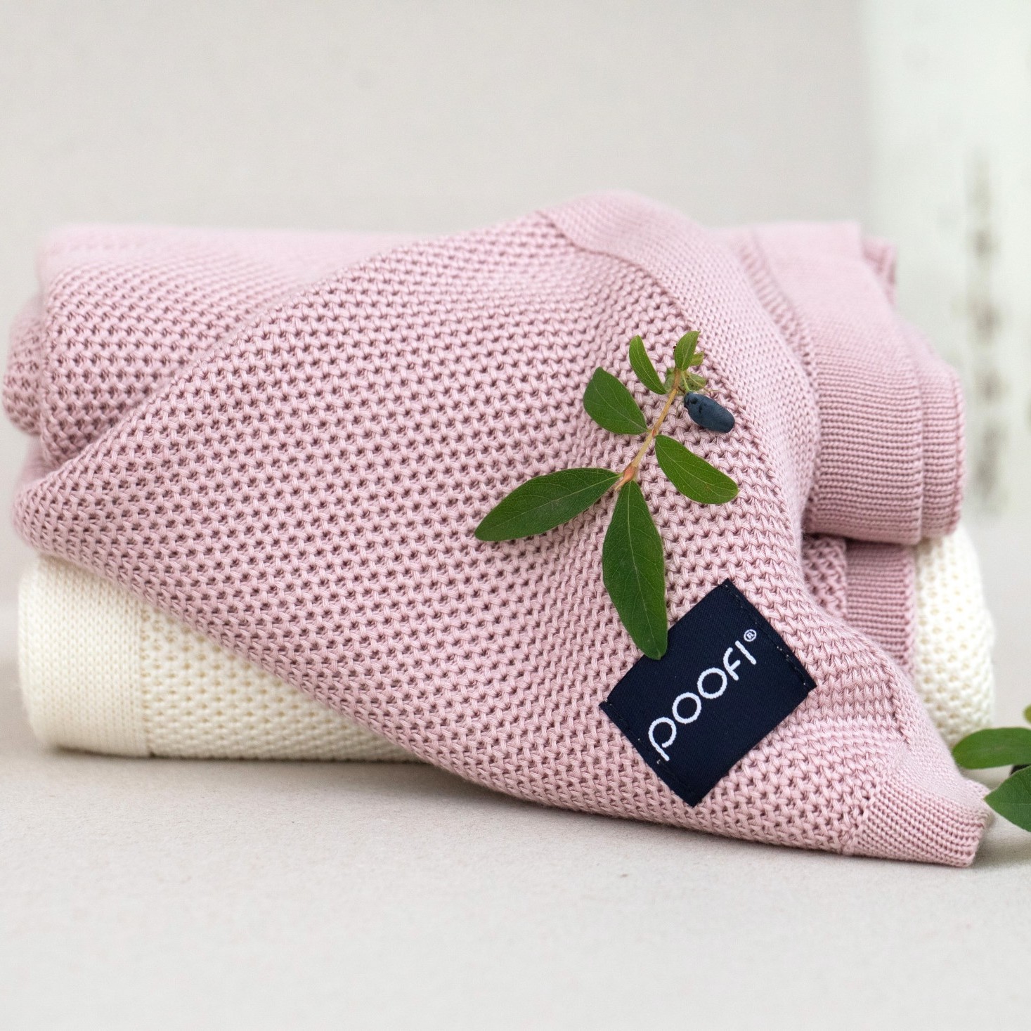 Poofi Kocyk bambusowy Faro Vintage pink 85x85cm 0+