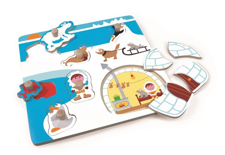 Scratch Puzzle z uchwytem Eskimos 18m+