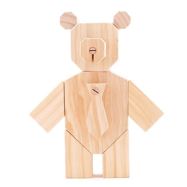 Kipod Drewniany Miś Bare Wood do malowania 4+