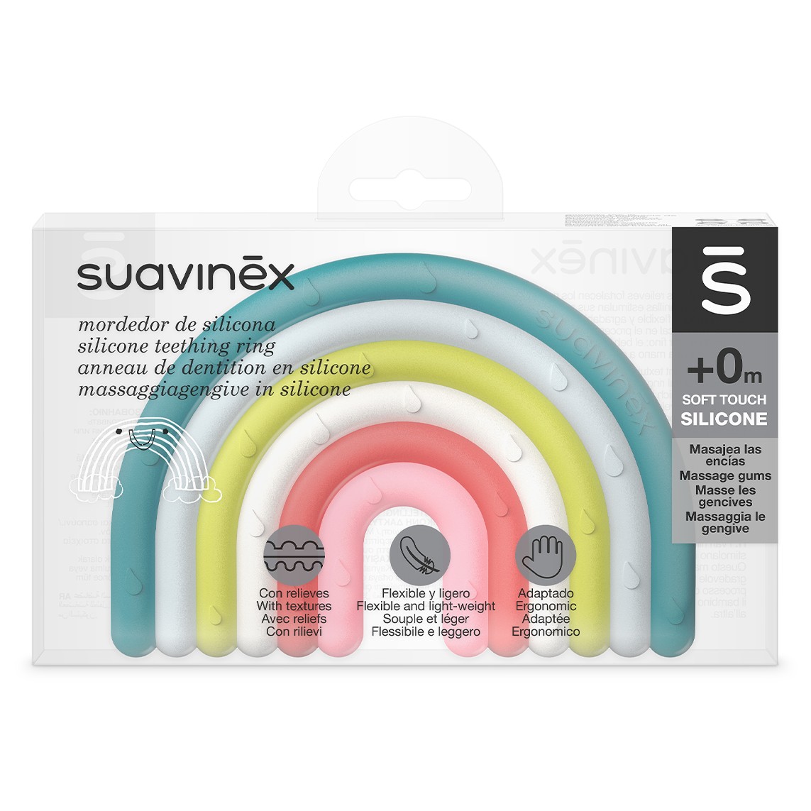 Suavinex Gryzak Silikonowy Tęcza 0+ msc