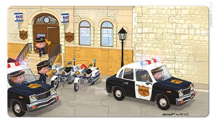 Janod Puzzle 2w1 Radiowóz Pawła 3+ lat