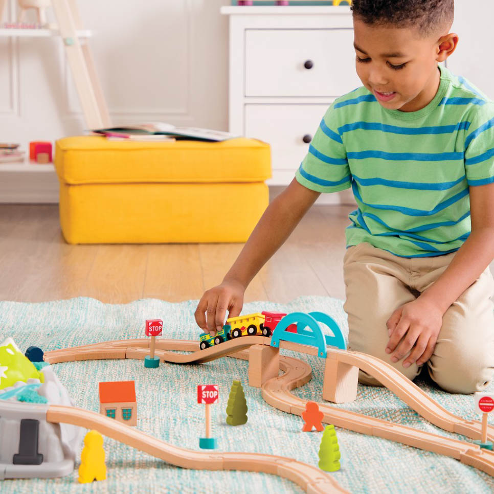 Btoys Górska Kolejka z Drewnianymi Torami 47el 3+