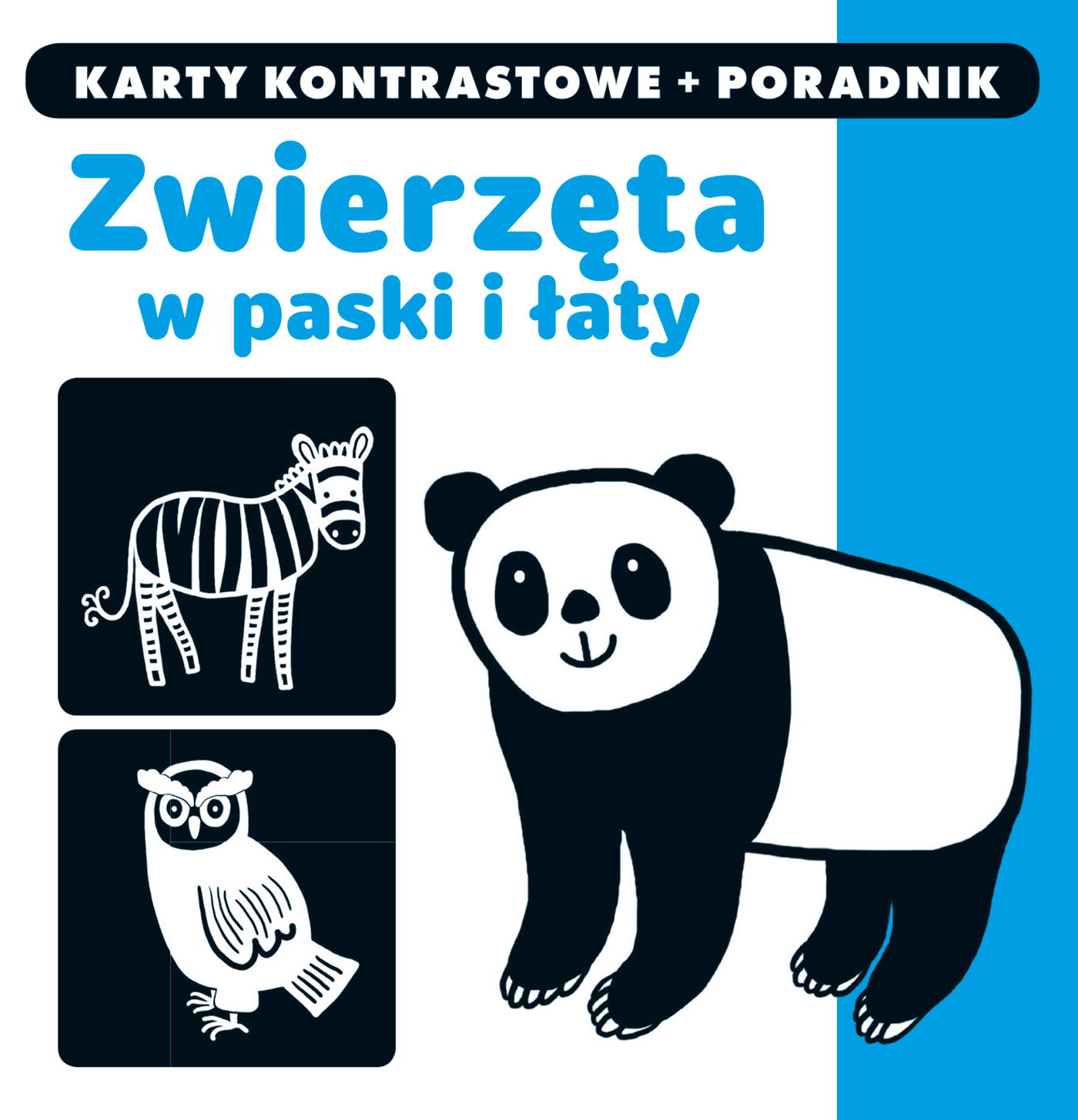 Karty kontrastowe Zwierzęta w paski i łaty z poradnikiem 0+ | Wydawnictwo Edgard