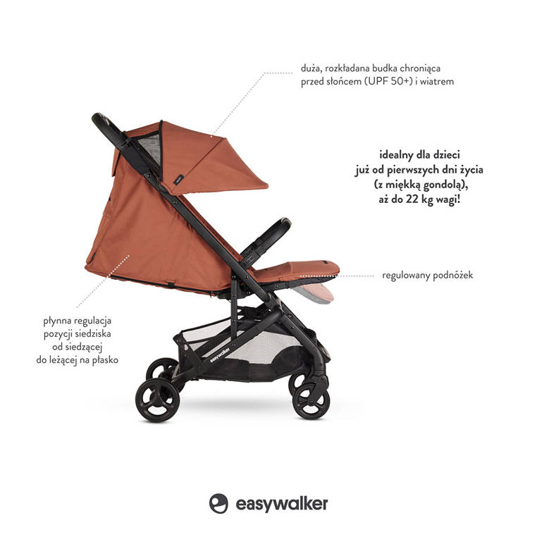 Easywalker Miley² Wózek Spacerowy Sunset Red 0+