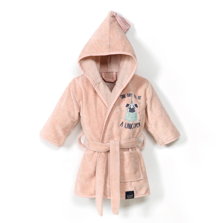 La Millou Szlafrok Bamboo Soft Small Powder Pink Doggy Unicorn