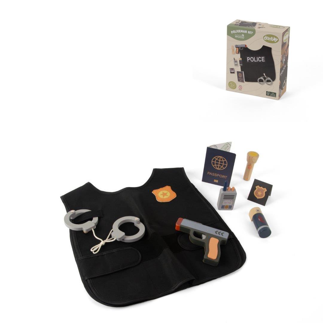 Dantoy Zestaw Mały Policjant Drewniane Akcesoria 3+