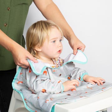 BIBaDO Wodoodporny śliniak BLW Woodland 6m-3l