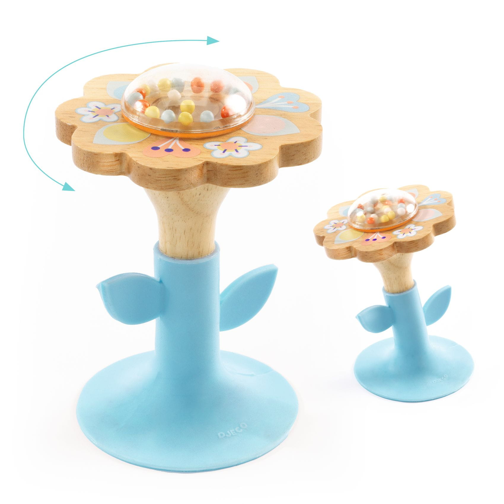 Djeco Grzechotka BabySwipi Kwiatek z Przyssawką +3m