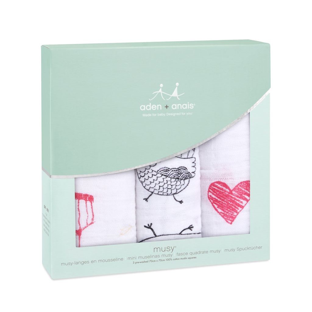 Aden & Anais Pieluszki Muślinowe Musy Lovebird 3 szt 0+