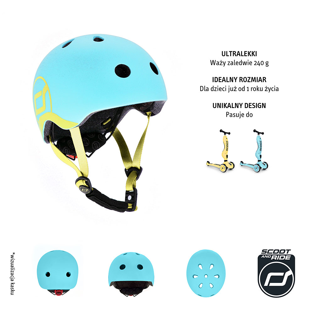 Scootandride, Kask XXS-S dla dzieci 1-5 lat Blueberry