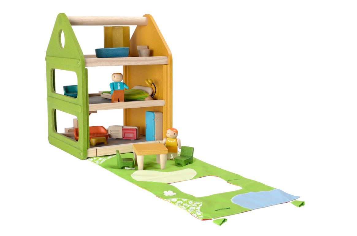 Domek dla lalek z matą do zabawy, Plan Toys
