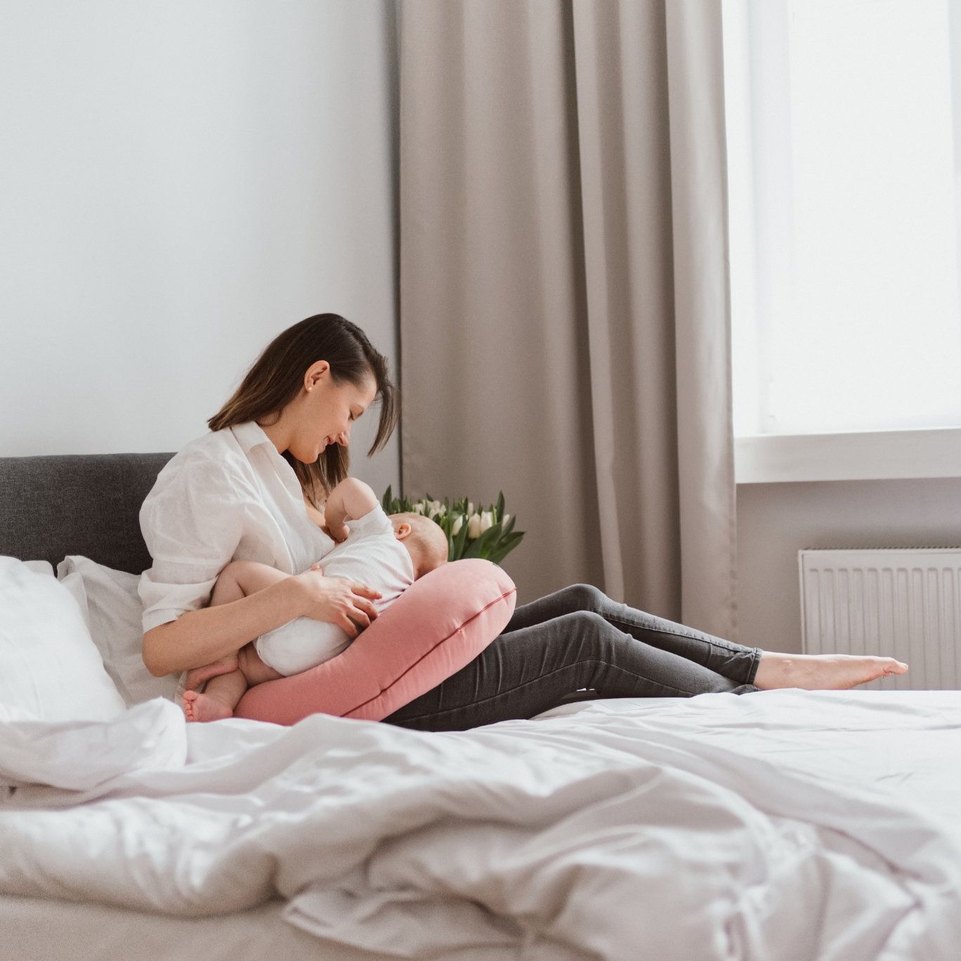 Poofi Poduszka do karmienia Organic - herbaciana róża 0+