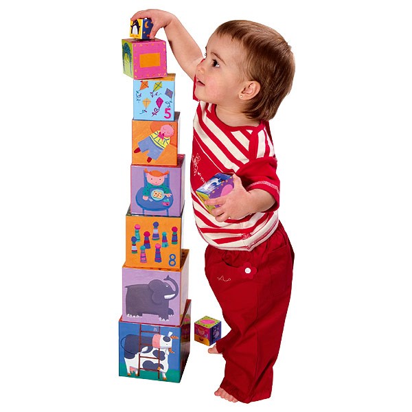 Djeco Piramida 10 kostek Edukacyjna 12m+