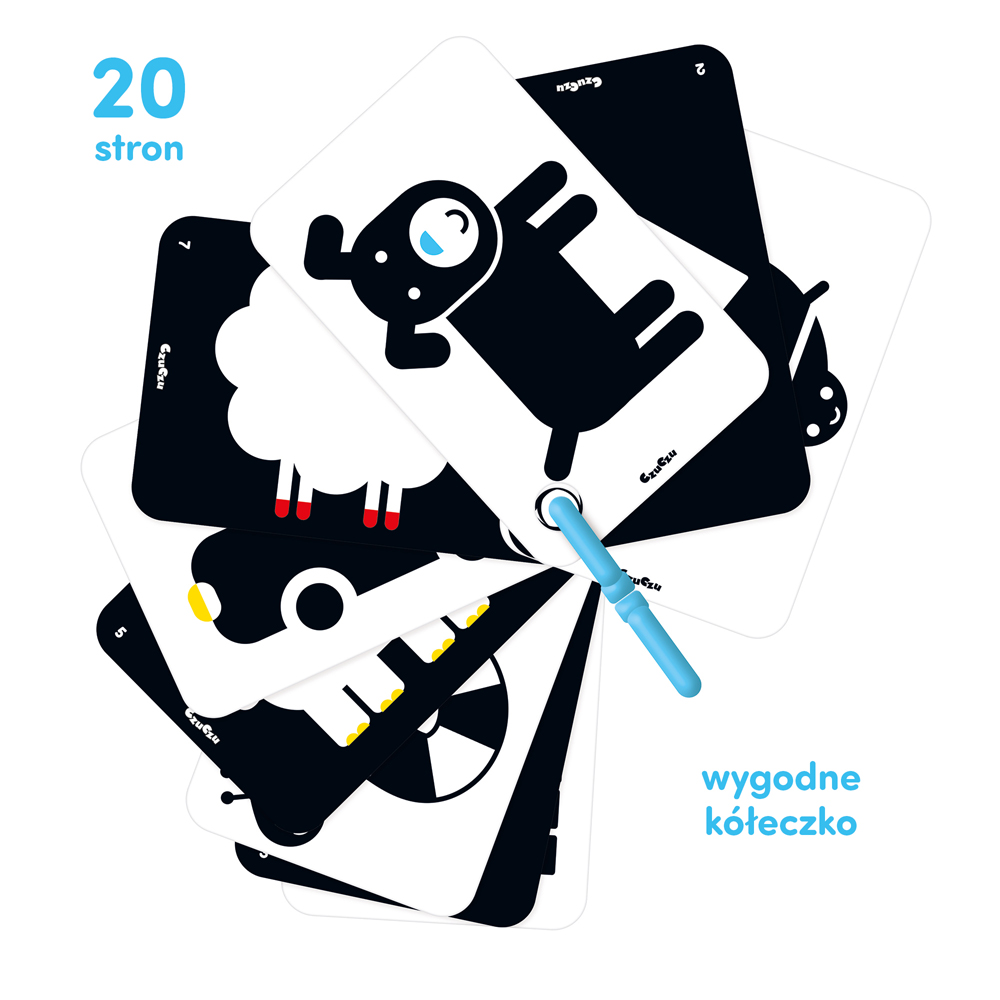 Czuczu Karty Kontrastowe na Kółeczku 3m+