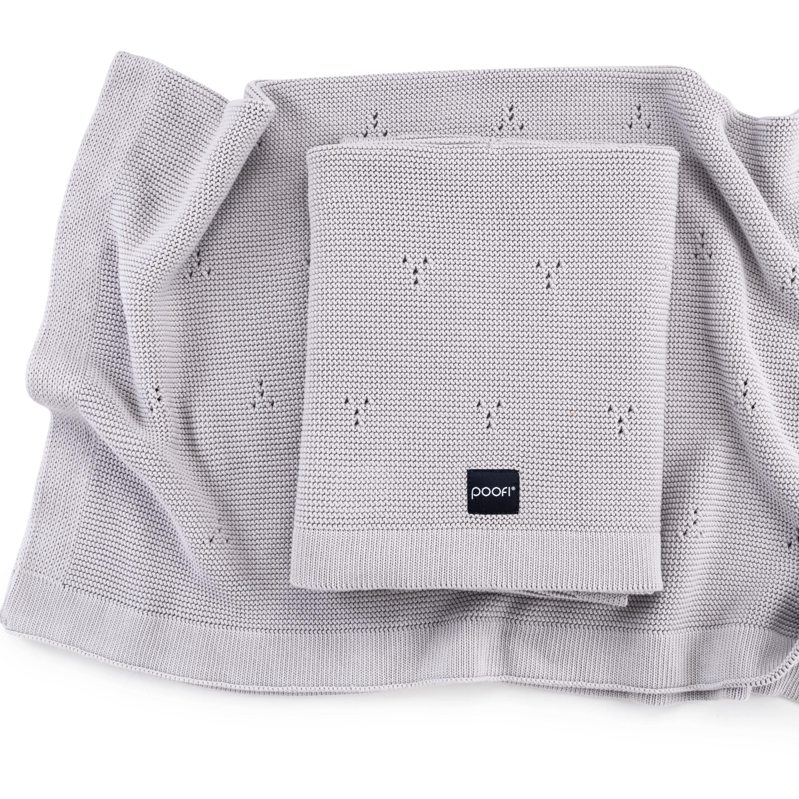 Poofi, Kocyk bawełniany Paris - jasny szary