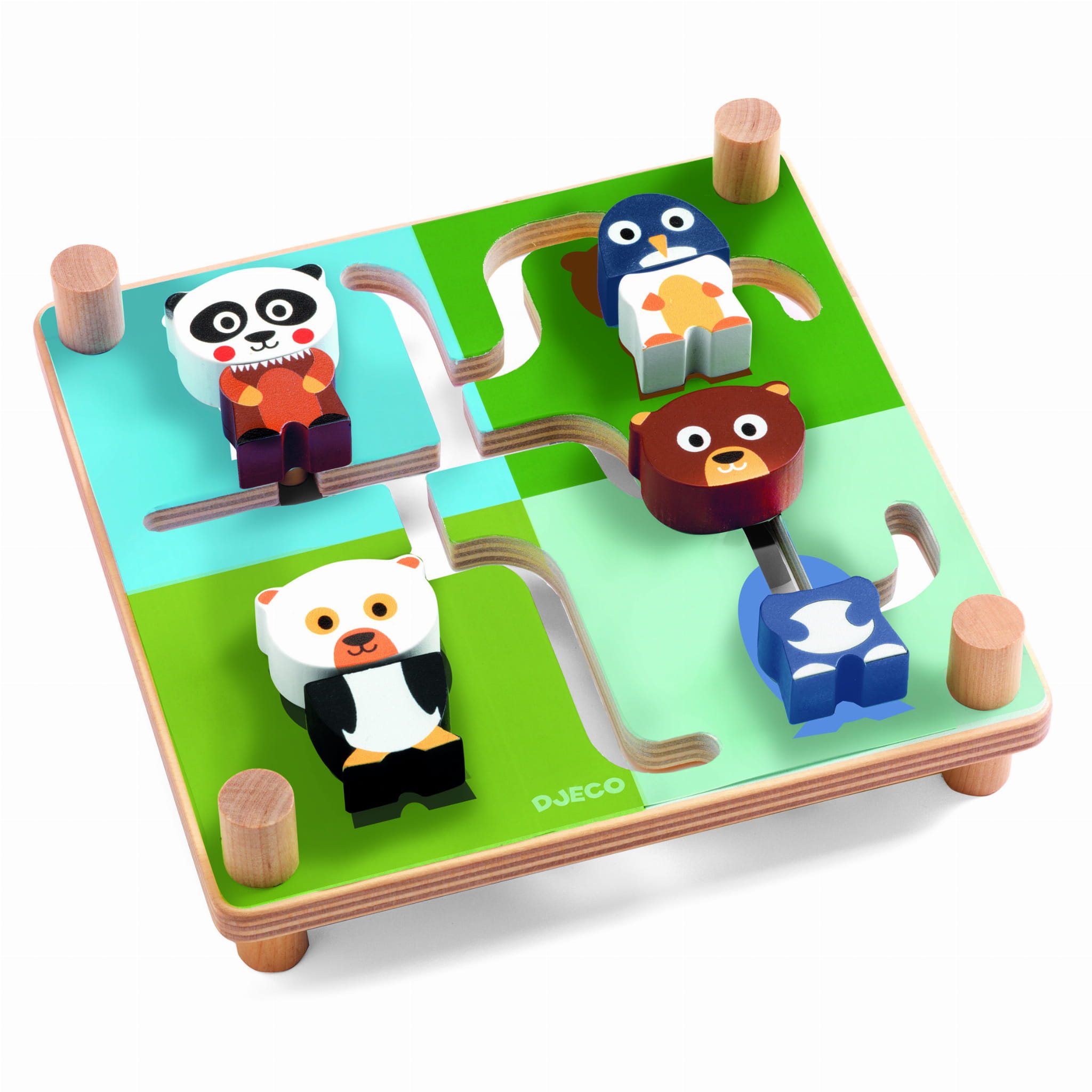 Djeco Labirynt Drewniany Spinamix Zwierzątka 18m+