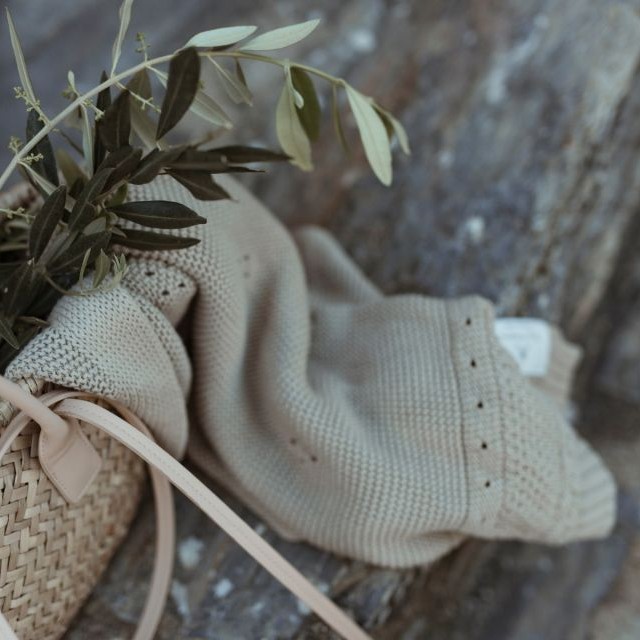 My Memi Kocyk Bawełna Organiczna 80x100 Jasnoszary 0+