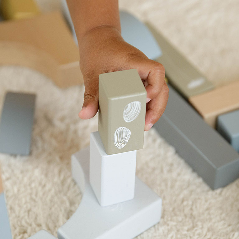 Little Dutch Wózek z klockami Błękit Ocean 12m+