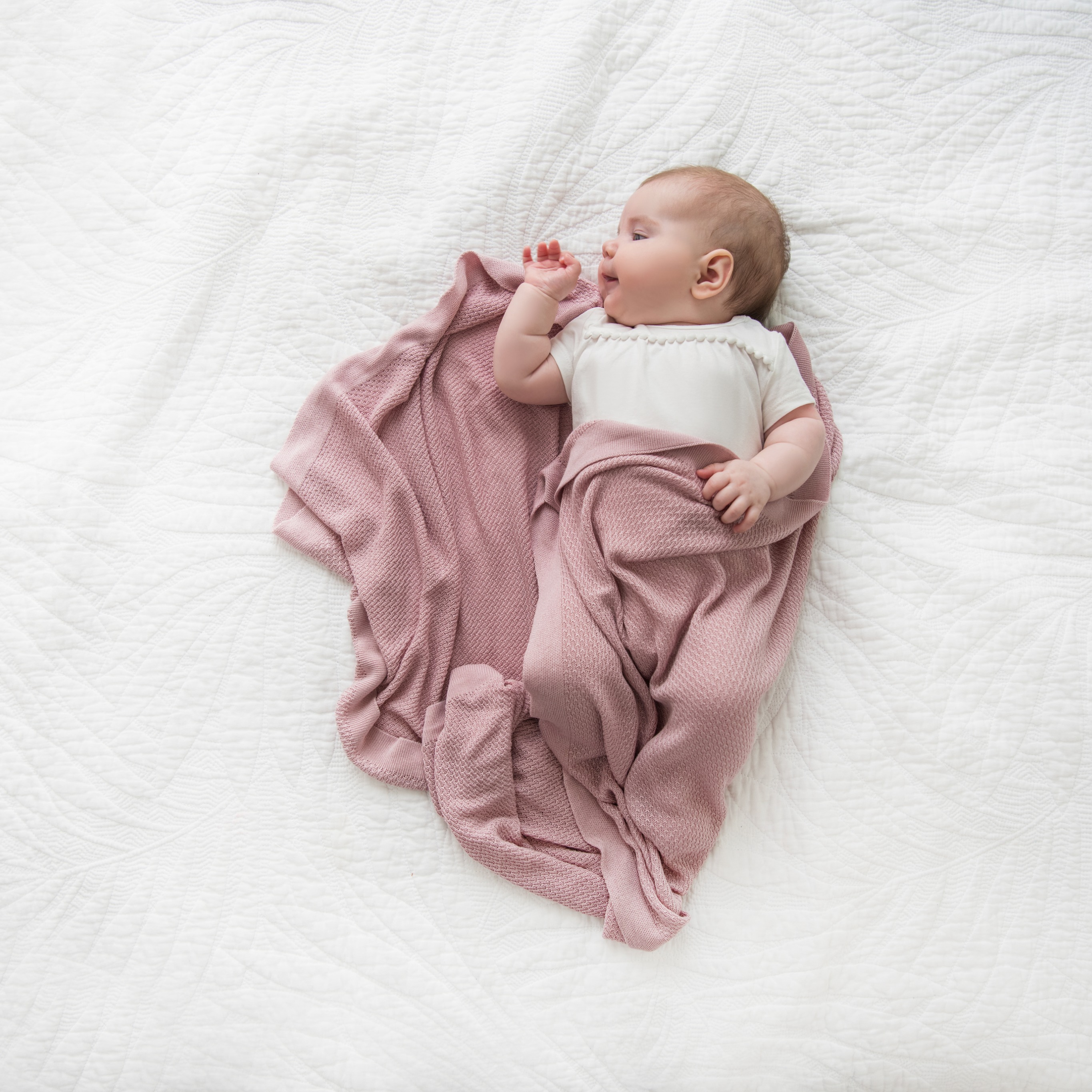 Poofi Lekki kocyk bambusowy vintage pink 85x85cm