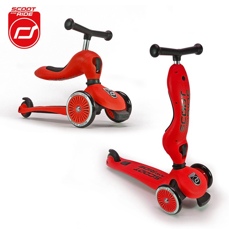 Scoot & Ride Highwaykick 2w1 Jeździk Hulajnoga 1-5 lat Red