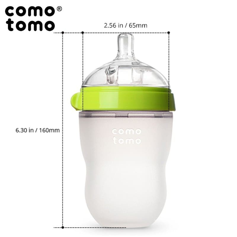 Comotomo Butelka Antykolkowa Mom's Breast 250 ml Zielona