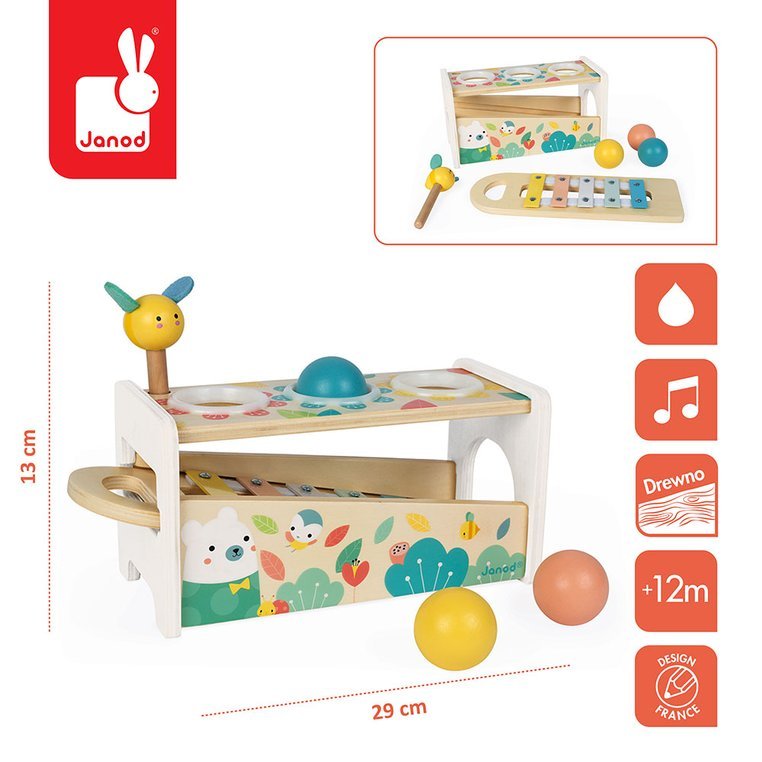 Janod Cymbałki z Kulodromem Pure 12m+