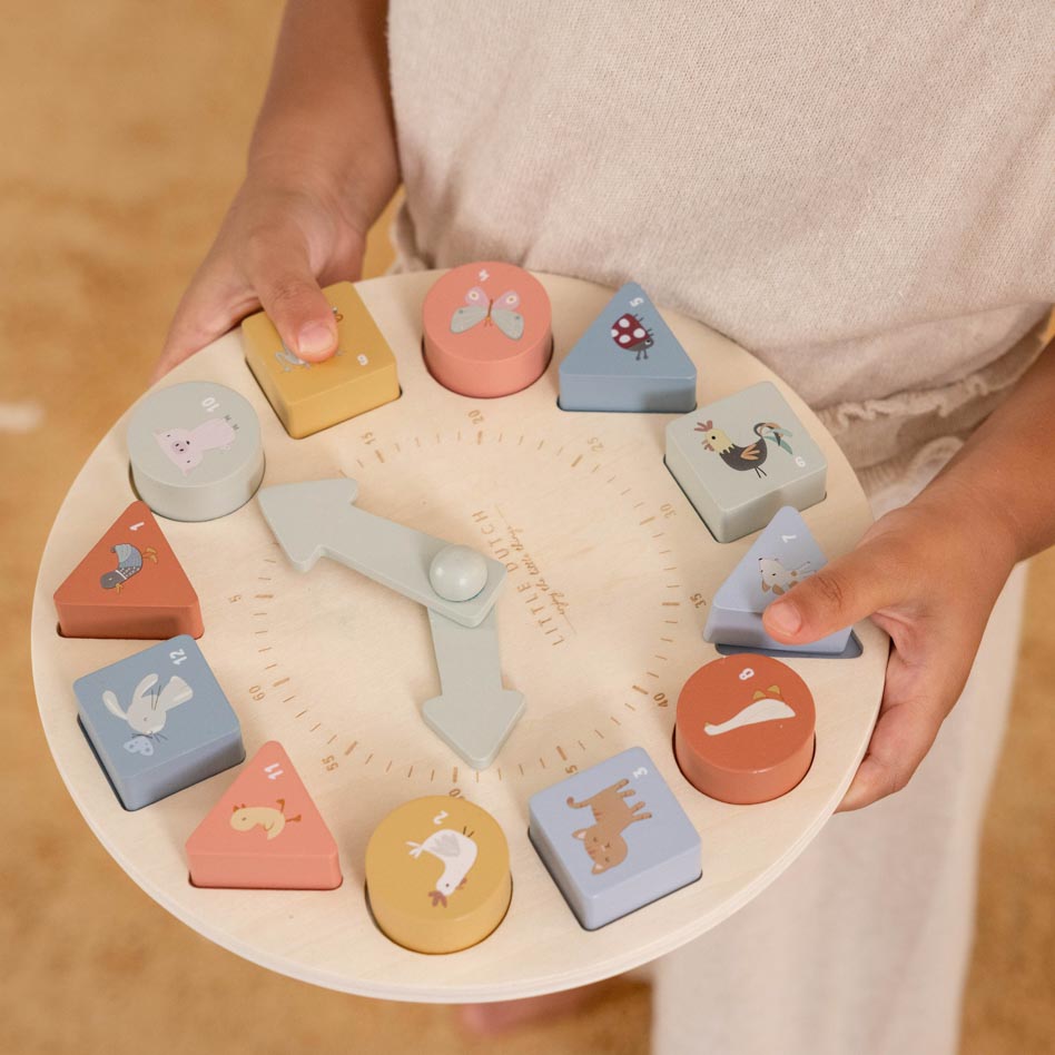 Little Dutch Drewniany zegar nauka godzin 3+