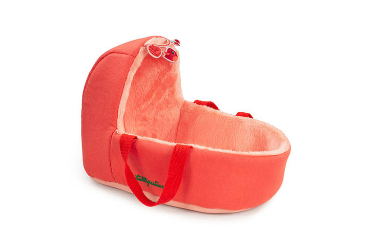 Lilliputiens – Lalka dzidziuś Lena w gondoli z komforterem i butelką mleka - 12 m+