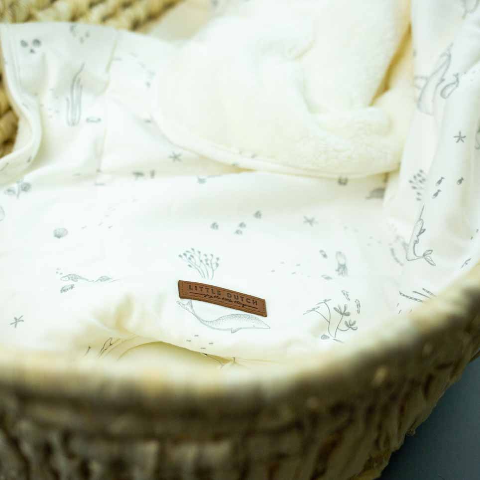 Little Dutch Ocieplany Kocyk Ocean White 100x70 cm