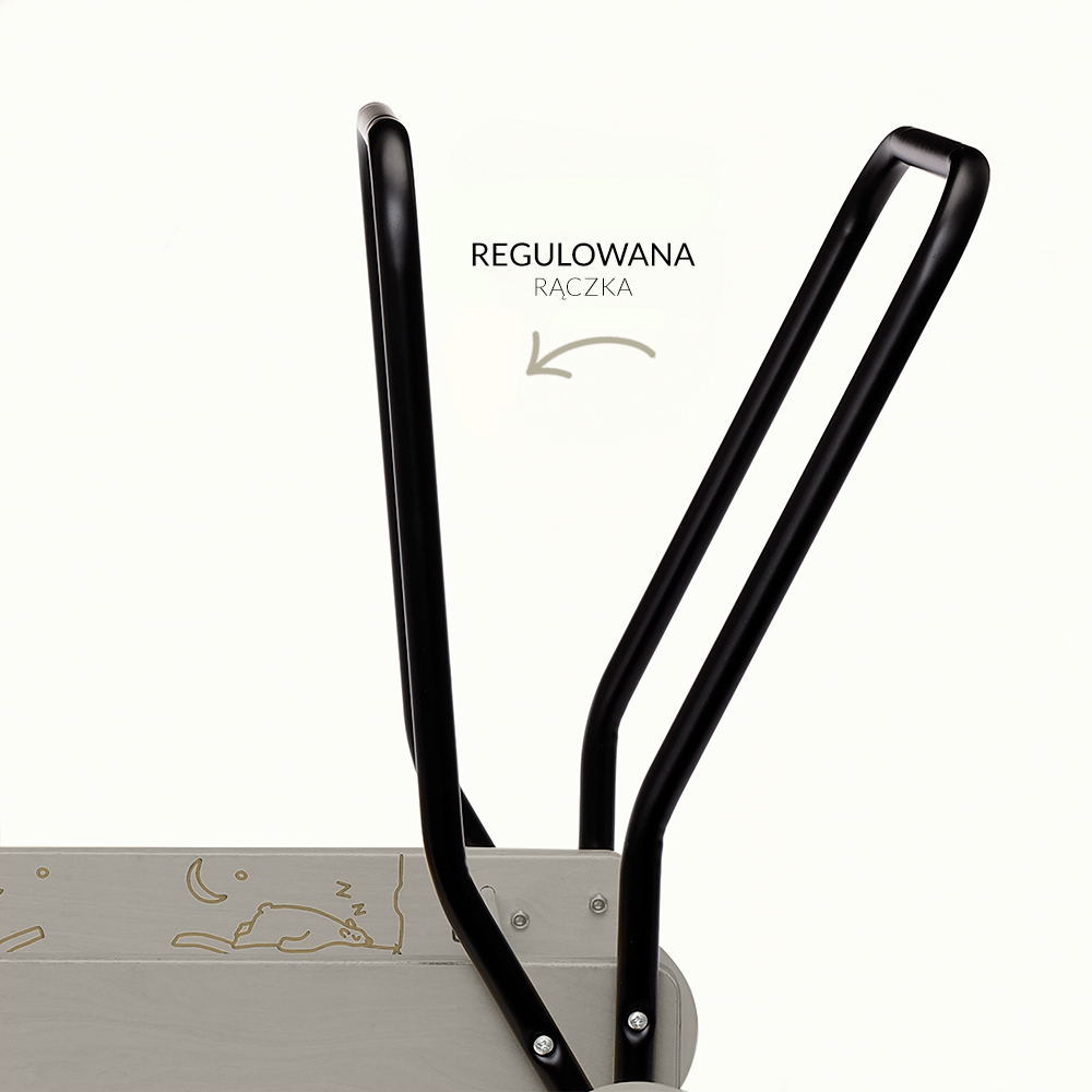 Beżowy drewniany chodzik pchacz, do nauki chodzenia, dla dzieci, zabawka Micki