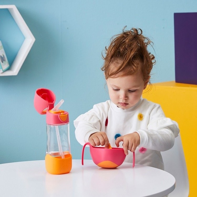 B.Box Tritanowa butelka ze słomką 450 ml, Passion Splash 9+