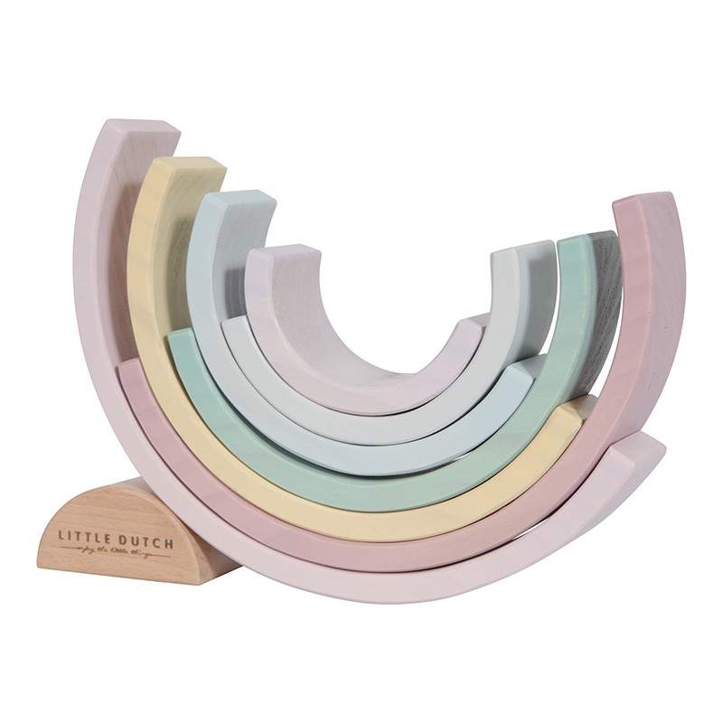 Little Dutch Drewniana Tęcza Pastelowa 8el 1+