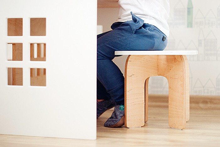 Planeco Biurko Kajtek z Taboretem Białe 1+